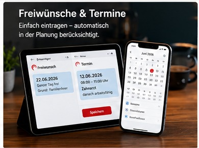 Freiwünsche und Termine im Schichtplaner